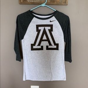 Nike University of Arizona 3/4 raglan tee